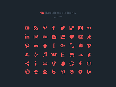 48 free social media icons (vector) ai branding free freebie freebies freelance icon icons illustration illustrations logo media playground psd social social media social media icons socialmedia typography vector