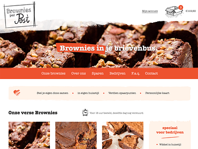 Dutch brownie shop brownies cart ecommerce grunge product shop site ui webdesign website