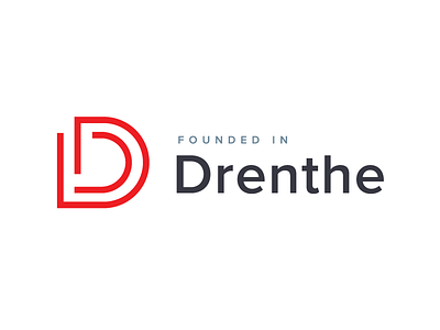 First logo concept Founded in Drenthe black clean colors design flat identity logo presentation red