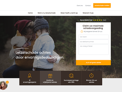 Landingpage design big brown chat design header homepage landingpage orange review site usp