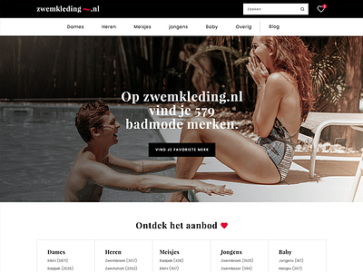 Redesign zwemkleding.nl (e-commerce) black blog catalog clean e commerce home landing product redesign shop store website