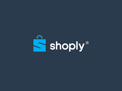 Logo Shoply ® art blue brand clean color design e commerce e commerce identity illustration logo shop store