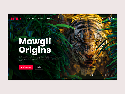 re-design Netflix app clean daredevil design flat free identity inspiration inspirational movie movie app mowgli netflix playground redesign responsive site ui web webdesign