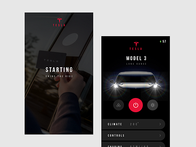 Tesla Model 3 app design