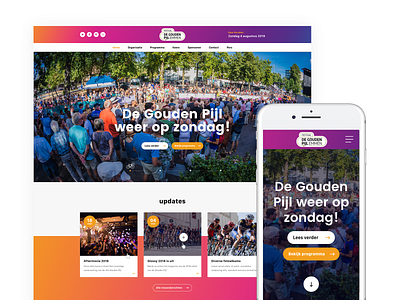 Re-design Goudenpijl (Event site) branding clean colorful design event event branding events festival free goudenpijl identity responsive site sitemap uiux webdesign webdesigner website