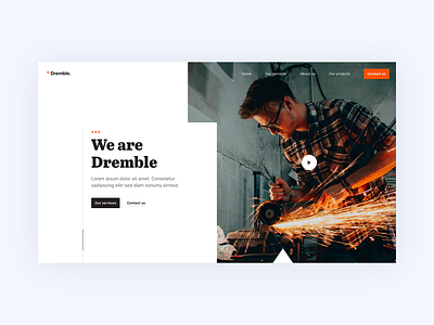 Fullscreen homepage clean design home home page homepage inspiration landing orange playground ui uiux webdesign white work