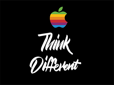 Think Different advertisement apple ad brush pen brush pen lettering custom typography