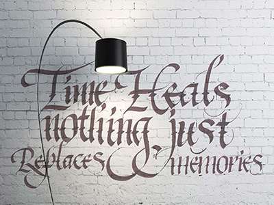 Time Heals Mural calligraphy hand lettering wall mural