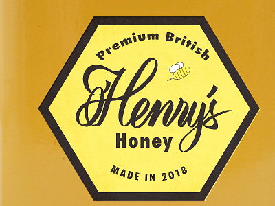 Henry's Honey Label calligraphy honey label label