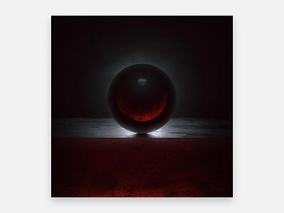 EVEN DEEPER 5k black blender cycles grey murderloft red render sphere surreal texture wallpaper