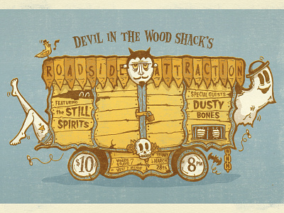 Devil In The Wood Shack Gig Poster alphabet devil in the wood shack gig poster halloween screen print spooky typography