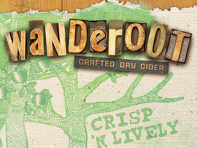 Wanderoot Cider Packaging Concept beer cider craft letterpress printing press typography western letters woodblock