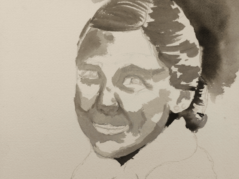 Pen and Ink Portrait black and white gif ink portrait