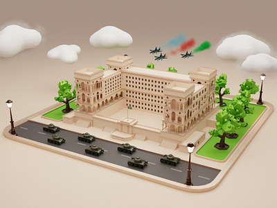 Goverment house | Baku 3d art azerbaijan baku blender design illustration