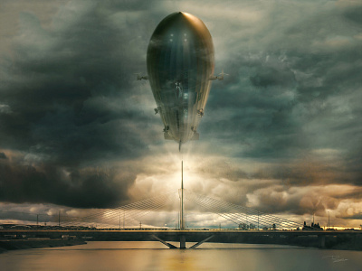 El Dirigible adobe photoshop college concept art design art editorial design fine art graphic design matte painting photo retouching