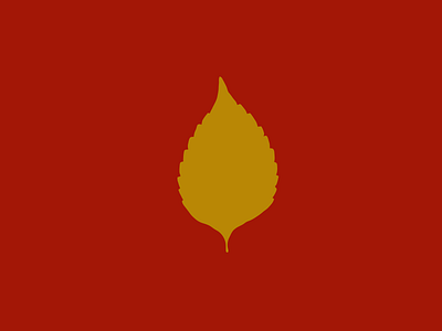 Yellow leaf on red background flat illustration illustrator leaf minimal vector yellow
