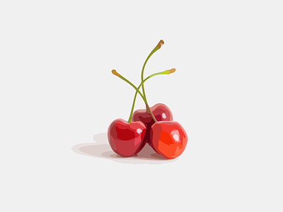 cherries cherries dribbble flat illustration illustrator minimal vector
