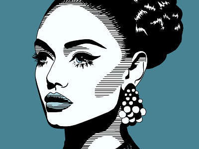 Portrait artwork blue fashion fashion illustration illustration portrait