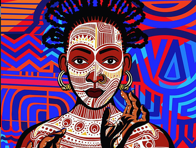 Belle de Bamako art artwork blue design drawing fashion illustration game graphic illustration portrait
