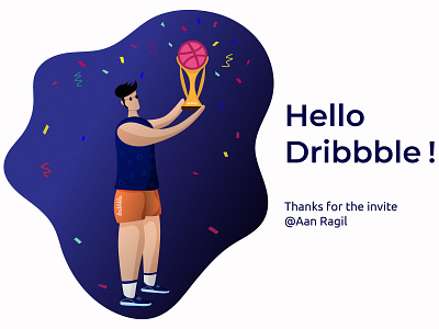 Hello Dribbble ! artwork design dribbble first shot flat illustration graphics hello illustration illustrator invite modern new ui