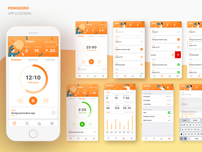 Pomodoro app ui design
