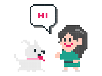 Me and my pet Nana Pixel art