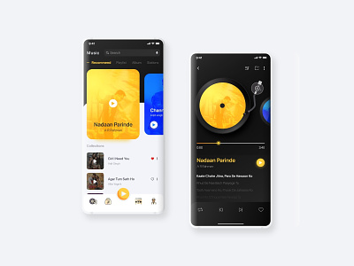 Music Application adobexd app application ui design minimal mobile ui music music app music player songs typography ui ux