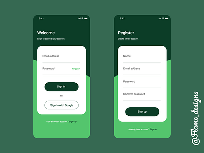 Login and Signup Screen by Ajibola Badmus on Dribbble