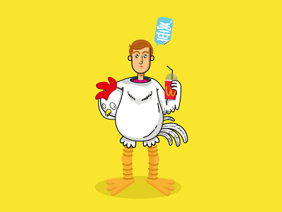 Chickenman art artwork cartoon characters chicken concept design fast food fun funny graphic icon illustration man vector