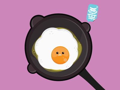 Fried Egg art artwork cartoon character characters concept cute design egg fried fun funny graphic lllustration pan vector