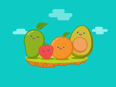Happy Fruits art artwork cartoon character concept design fruit funny graphic happy illustration vector
