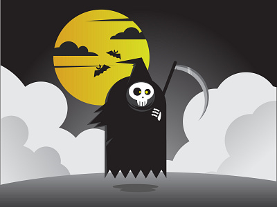 Death Reaper black cartoon creepy death death reaper halloween horror illustration kill killer skull vector