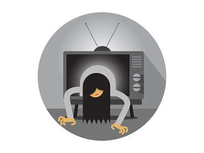 Ghost from the TV art artwork cartoon character concept creepy ghost graphic halloween icon illustration tv vector