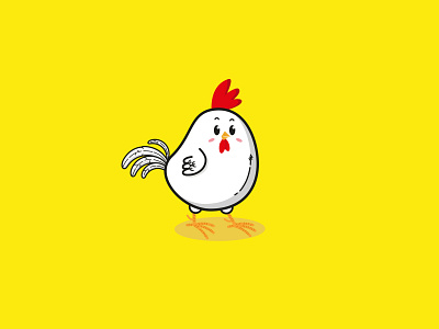 Chicken art cartoon character chick chicken concept creative cute design hen illustration vector white