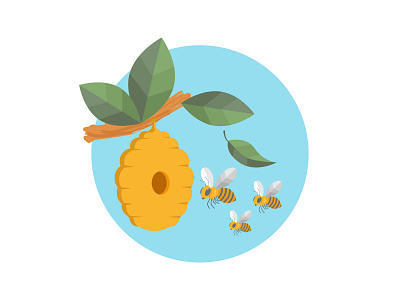 Bee & Honey art artwork cartoon character design fun funny graphic illustration vector