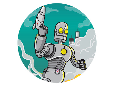 Robot art artwork cartoon character characters design funny graphic illustration mecha mechanic robot vector war