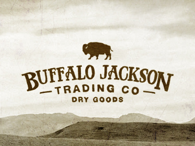 Buffalo Jackson Trading Co american apparel branding buffalo goods hand drawn leather logo mountains outdoors vintage