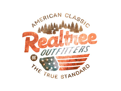 The True Standard american americana branding classic flag hunting logo outdoors photoshop. illustrator trees type