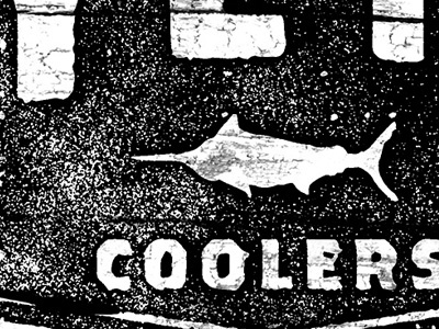 Coolers black branding cooler distress fish fishing grain logo saltwater sign swordfish texture weathered wood