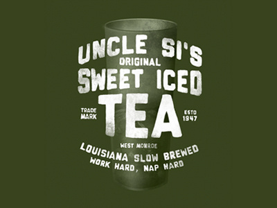 Sweet Iced Tea branding cup duck hand drawn hunting lettering sweet tea typography