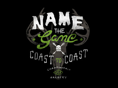 Coast to Coast archery branding championship coast deer game green hunting lettering skull typography