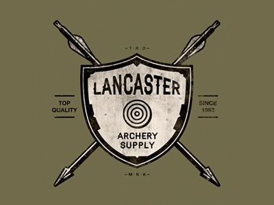 Archery archery arrow bow branding hunting illustrator logo photoshop shield texture wood