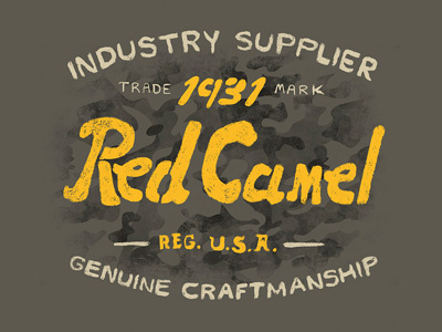 RC Industry Supplier branding camo craftmanship genuine hand drawn industry lettering photoshop typography
