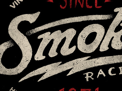 Smoke bolt branding lettering motorsports photoshop racing smoke texture typography vintage