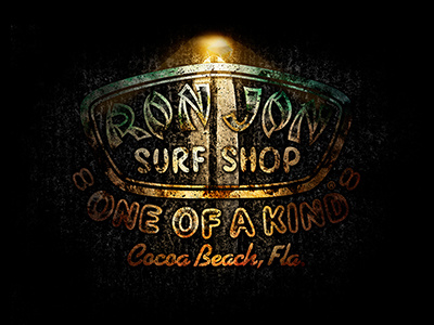 Ron Jon Surfshop | Midnight Surf Tee badge beach branding light logo midnight photoshop street surf surfing tee texture