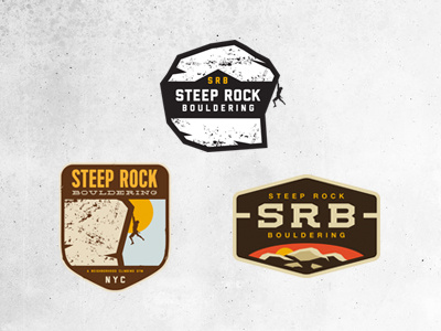 SRB Bouldering logo + badges