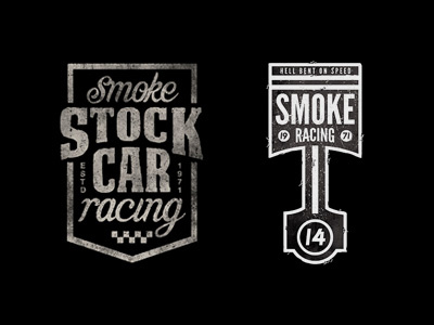 Smoke Badges badge branding illustrator logo patch photoshop racing smoke texture vintage