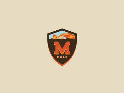 MOAB Canyoneering adventure badge branding canyon climbing design illustration logo outdoors vintage west