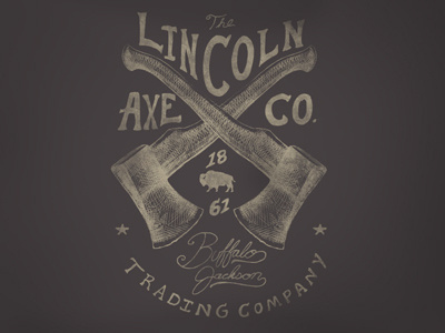 Lincoln Axe Co. america axe buffalo hand drawn lettering map type typography vintage