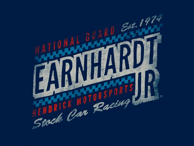 Earnhardt Jr | National Guard hand drawn lettering motorsports nascar national guard racing sports stock car tee type vintage